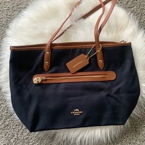 Coach Canvas Top Zip Closure Bag
